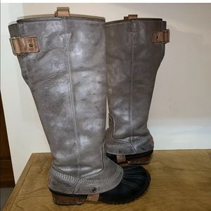 SOREL SLIMPACK TALL EQUESTRIAN BOOTS GREY 6.5